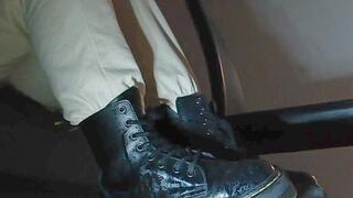 Under black and white Dr Martens Boots