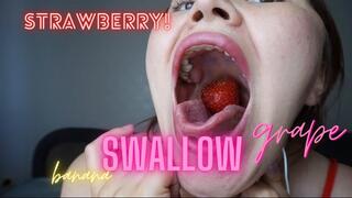 swallow grape,strawberries,banana