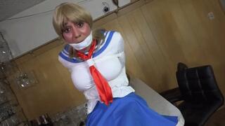 Dani M Love Tied, Hogtied and Tickled in Her Japanese School Uniform