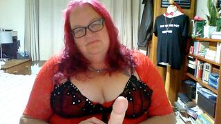 Miss M unveils her plans for an upcoming bondage session -TopofthePot,female domination,BBW domination,BBW bondage,amateur,dildo,post cum play,post orgasm torment,man tied to ladder,man in bondage,male bondage,piece to camera,man tied up,