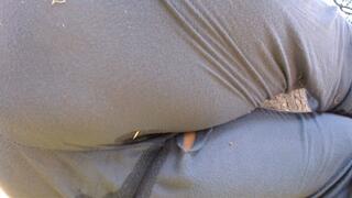 I break a pair of gym pants and piss inside in the public park - Video re-edited in 1080HD