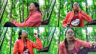 Petite Asian Smoking and Coughing in the woods volume 26 Non Nude ****mp4****