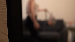 Stepson Catches MILF Stepmom Watching Porn And Convinces Her to Suck His Cock
