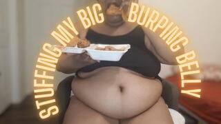 Stuffing My Big Burping Belly with Chinese Food | featuring: Ebony BBW Food Stuffing Eating ASMR Crunching Burping Round Belly (720P MP4)