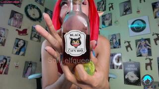 Fire elf shots show and oily masturbation