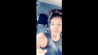 Car smoking vaping messy bun