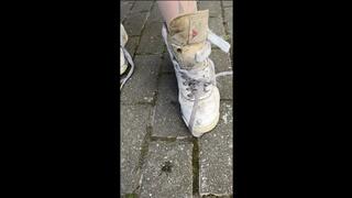 Shopping tour in my dirty reebok covered in cum