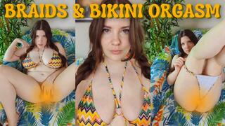 Braids, Hairy Bush and Bikini Orgasm by HannyTV