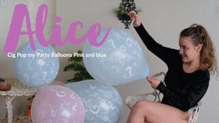 Alice Cig Pop Pink and Blue Balloons (Repost) - 4K