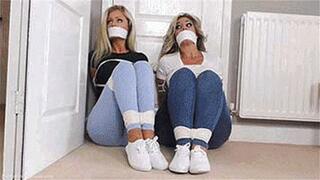 Kellie & Roxi in: Busty Parlour Captives Rage Rope-Secured & Tightly Stifled With Handkerchiefs! (Denim FlashBack) (WMV)
