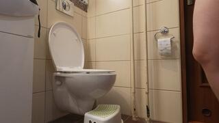 Hot Fatty while Diarrhea - Big breast, hard nipples and strong farts