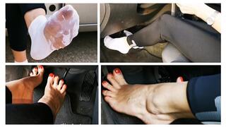 HOT: Oily ped socks driving and barefoot hard cranking