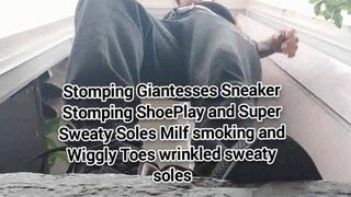 Avi Stomping Giantesses Sneaker Stomping ShoePlay and Super Sweaty Soles Milf smoking and Wiggly Toes wrinkled sweaty soles