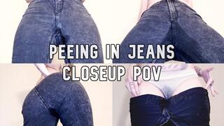 Peeing In Jeans Closeup POV [HD] [WMV]