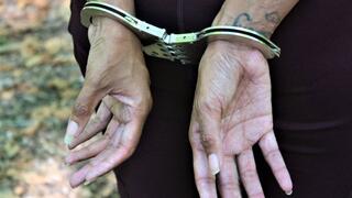 Odette - Back Handcuffed Walk in Woods (MP4)