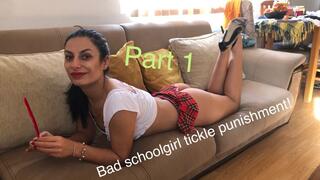 Bad schoolgirl tickle punishment! Part 1