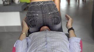 Jeans face sitting 6