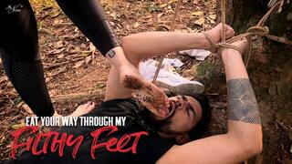 Nara feed her slave with park floor's dirty feet (1080 EN-sub)