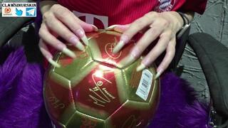 Nails Scratching and Destroying the new soccer Ball - Part 2