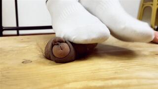 LCT_177a XG CBT cotton socks step on cock nylon socks and bare feet Trample cock SJ sandals electrical friction ejaculation end