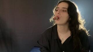 My lips sucking from a fat cigar