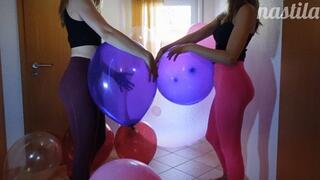 2 girls nail popping crystal balloons