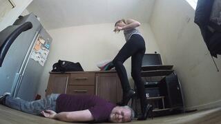 Head Stand Balancing In 6 inch Heels FLOOR CAM