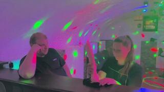 Pegging doggy with a huge dildo at the party