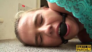 Gagged English sub Spanked and Throatfucked
