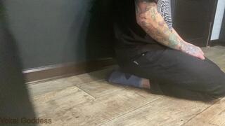 Brutal and painfull trampling with jumping and kicking in My sexy over the knee heavy boots