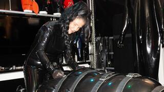 Nipple clamps for my rubber slave HD Top Video