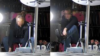 Squished flat under Tanja's rough tread soles - Cam 4