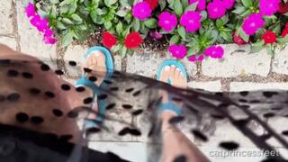 Flowers and Feet, 2 sandals, toes and arches tease, Hungarian milf feet