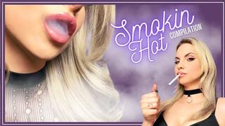 Smokin' Hot (Compilation) 1080MP4 - Hot blonde barbie girl smokes cigarettes for you , playing with smoke, inhale and exhale, teasing with smoke and lips