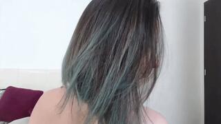 Playing with my hair and brushing it