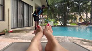 Clean The Pool And My Big Asian Feet