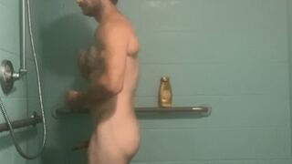 Nicholas Ryder Jerks Off in the Gym Shower