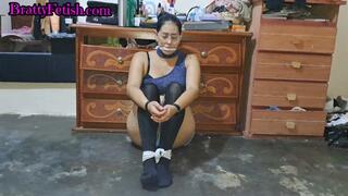 punished brat tries to escape in knee socks