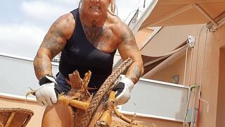 brute fbb thickness bbw muscle mild crush destroy the wicker chair in the balcony feats of strength video