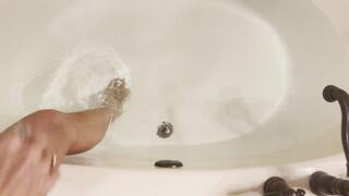 Carissa in white tank top and free dive mask with the glass dildo-bathtub chronicles continue!