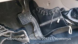 Car drive pedal pumping with Boots