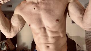 Devon Flexing Up Close with Ab Punching and Nipple Play HD