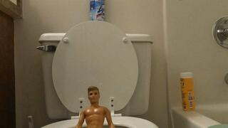 Tiny Human Tries to use Giantess Toilet 1080 smaller