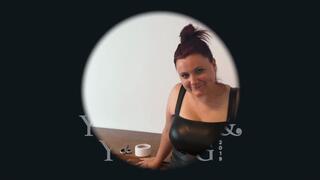 YY139 - Hogtied in Leather Dress