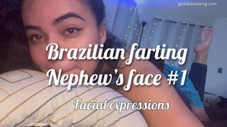 Brazilian step-aunt farting step-nephew’s face - facial expressions - Marcy Brazil