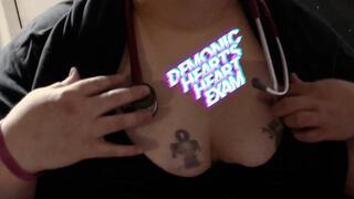 BBW Female Medical Heart Examination with Pulse Ox Big Boobs