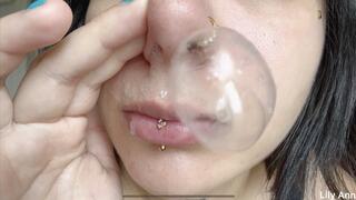 blowing my nose and eating big snots