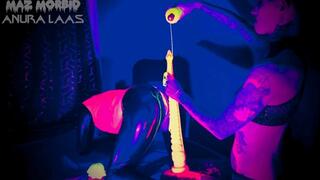 UV Double Anal Fisting Tentacle Large Toys and Egg Laying with Anura Laas and Maz Morbid