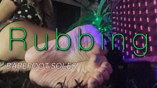 Rubbing Nude Barefoot Soles on Fluffy Rug (HD) WMV