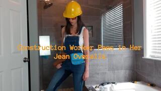 Construction Worker Pees in Her Jean Overalls SD
